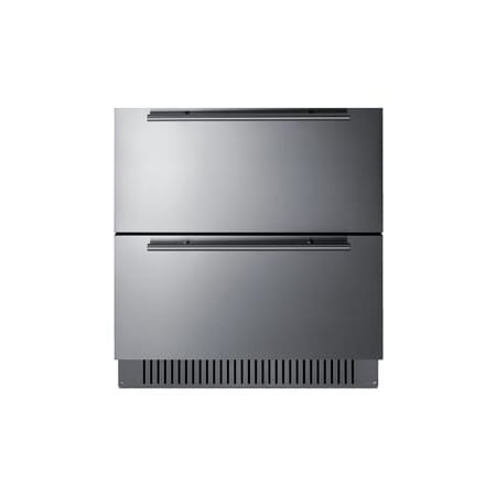 Summit 30 Inch Wide 5.42 Cu. Ft. ADA Refrigerator Drawers with LED Lighting and Front Breathing Design Stainless Steel