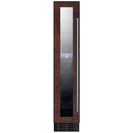 Summit 6 Inch Wide 7 Bottle Capacity Panel Ready Built-In Wine Cooler with Thermostat and LED Lights Panel Ready