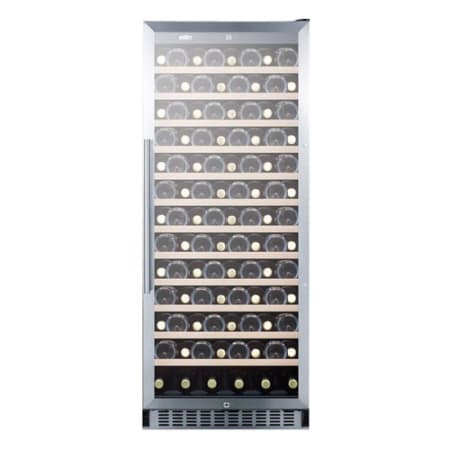 Summit 102 Bottle 24 Built-In Single Zone Wine Cooler Stainless Steel