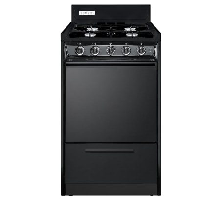 Summit 20 Inch Wide 2.46 Cu. Ft. Free Standing Gas Range with Broiler Drawer Black
