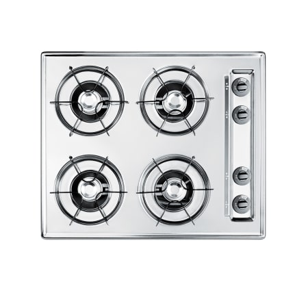 Summit 24 Inch Wide 4 Burner Gas Cooktop with Battery Start Ignition Chrome