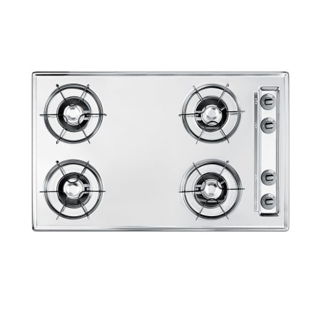 Summit 30 Inch Wide 4 Burner Gas Cooktop in Brushed Chrome Chrome