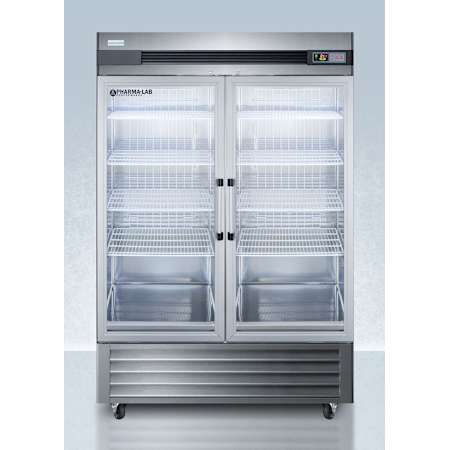 Summit 49 Cu.Ft. Upright Pharmacy Refrigerator with Remote Alarm Installed Glass