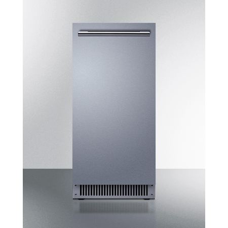 Summit 15 Inch Wide Built-In Undercounter Ice Maker with 68 Lbs. Daily Clear Ice Production and ADA Compliant Design - Left Door Swing Stainless Steel