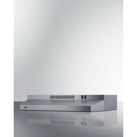 Summit 140 - 220 CFM 30 Inch Wide Under Cabinet Range Hood with Easy One-Step Conversion Stainless Steel