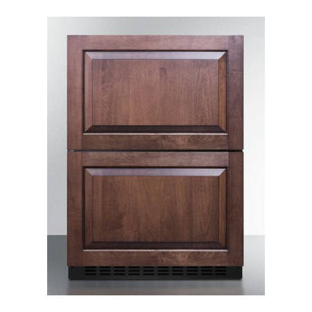 Summit 24 Inch Wide 3.7 Cu. Ft. Built-In Freezer Drawer Panel Ready / Black