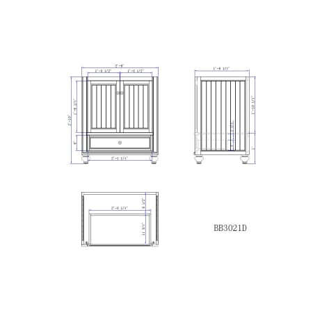 Product BB3021D line drawing