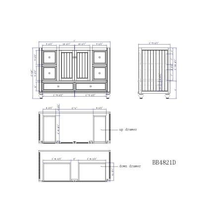 Product BB4821D line drawing