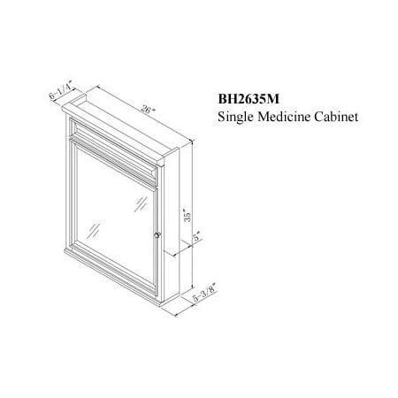 Product BH2635M line drawing