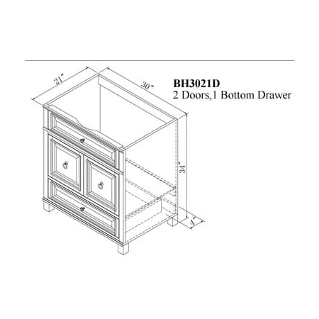 Product BH3021D line drawing