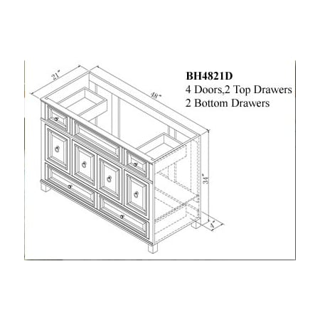 Product BH4821D line drawing