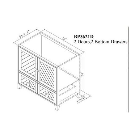 Product BP3621D line drawing