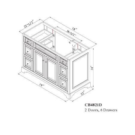 Product CB4821D line drawing