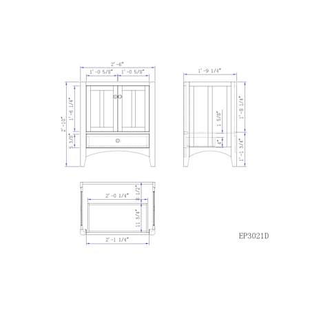 Product EP3021D line drawing