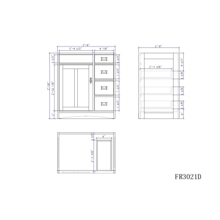 Product FR3021D line drawing