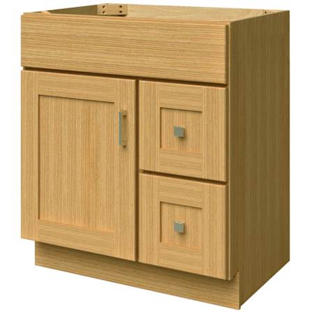 Sunny Wood Forrester Ridge 30" Single Free Standing Vanity Cabinet Only - Less Vanity Top Natural Oak