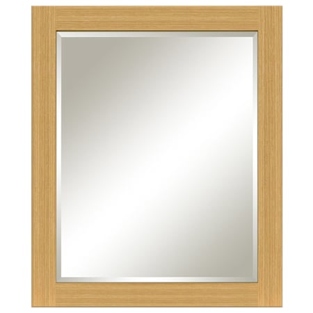 Sunny Wood Forrester Ridge 30" W x 36" H Rectangular Beveled Framed Wall Mounted Bathroom Mirror Natural Oak