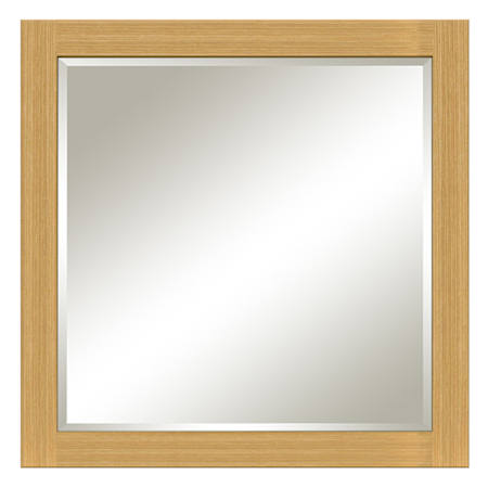 Sunny Wood Forrester Ridge 36" Rectangular Beveled Framed Wall Mounted Bathroom Mirror Natural Oak