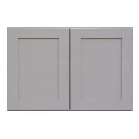 Sunny Wood Grayson Refrigerator 36" Wide x 24" High Double Door Wall Cabinet with Soft Close Hinges Dove Gray