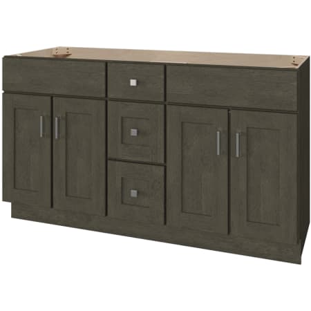 Sunny Wood Livingstone 60" Double Free Standing Vanity Cabinet Only - Less Vanity Top Shale Grey