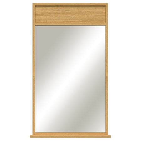 Sunny Wood Nikko 24"W x 41"H Rectangular Flat Framed Wall Mounted Bathroom Mirror Clear Oak