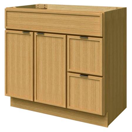 Sunny Wood Nikko 36" Single Free Standing Vanity Cabinet Only - Less Vanity Top Clear Oak