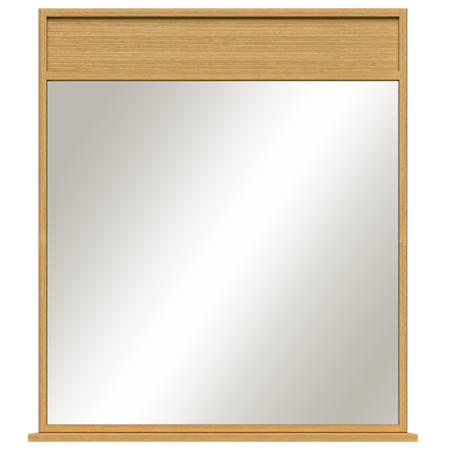 Sunny Wood Nikko 36"W x 41"H Rectangular Flat Framed Wall Mounted Bathroom Mirror Clear Oak