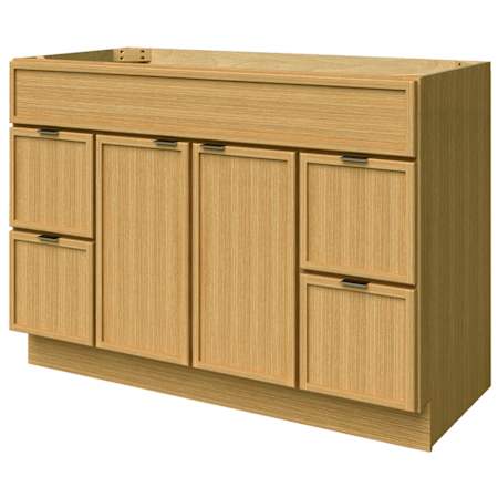 Sunny Wood Nikko 48" Single Free Standing Vanity Cabinet Only - Less Vanity Top Clear Oak
