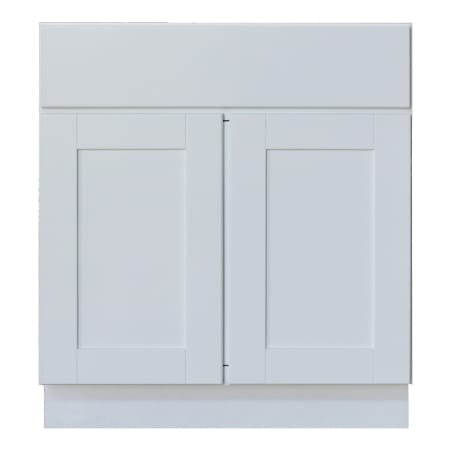Sunny Wood Shaker Hill 30" Double Door Base Cabinet with Dovetail Drawer and Full Extension Soft Close Slides Designer White