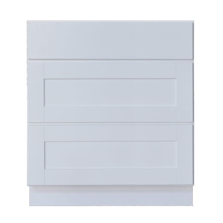 Sunny Wood Shaker Hill 30" Drawer Base Cabinet with Dovetail Drawer and Full Extension Soft Close Slides Designer White
