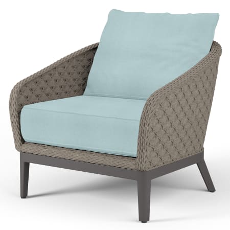 Sunset West Marbella 23" Wide Aluminum Olefin Rope Framed Sunbrella Outdoor Club Chair Graphite / Dupione Celeste