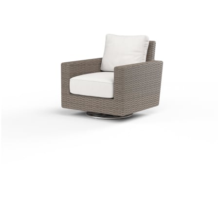 Sunset West Coronado 35" Wide Resin Wicker, Sunbrella Outdoor Rocking Swivel Chair Driftwood / Canvas Flax