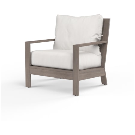Sunset West Laguna 35" Wide Aluminum Framed Sunbrella Outdoor Accent Arm Chair Driftwood / Canvas Flax