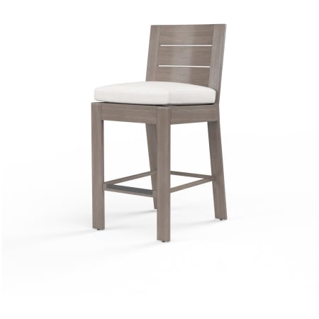 Sunset West Laguna 23" Wide Aluminum Framed Sunbrella Outdoor Bar Stool Driftwood / Canvas Flax