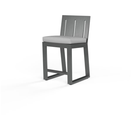 Sunset West Redondo 24" Wide Aluminum Framed Sunbrella Outdoor Bar Stool Slate / Cast Silver