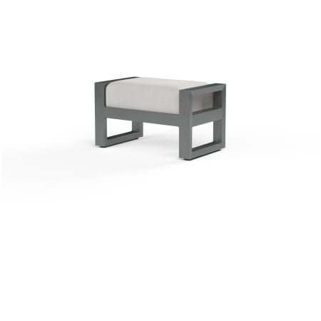 Sunset West Redondo 18" Wide Sunbrella Outdoor Ottoman Slate / Cast Silver