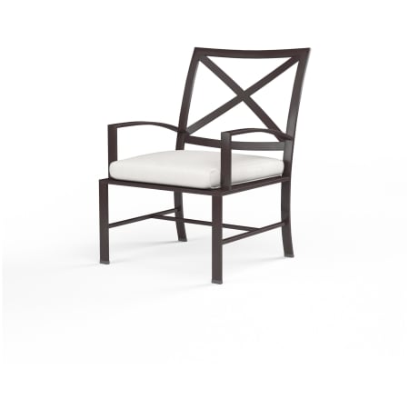 Sunset West La Jolla 25" Wide Aluminum Framed Sunbrella Outdoor Dining Arm Chair Espresso / Canvas Flax