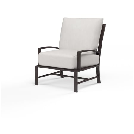 Sunset West La Jolla 33" Wide Aluminum Framed Sunbrella Outdoor Accent Arm Chair Espresso / Canvas Flax