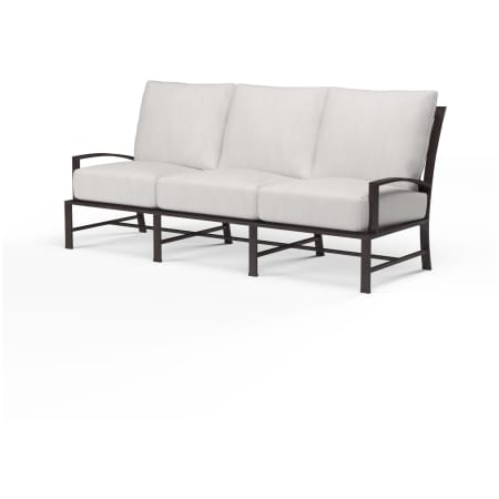 Sunset West La Jolla 33" Wide Aluminum Framed Sunbrella Outdoor Sectional Sofa Espresso / Canvas Flax