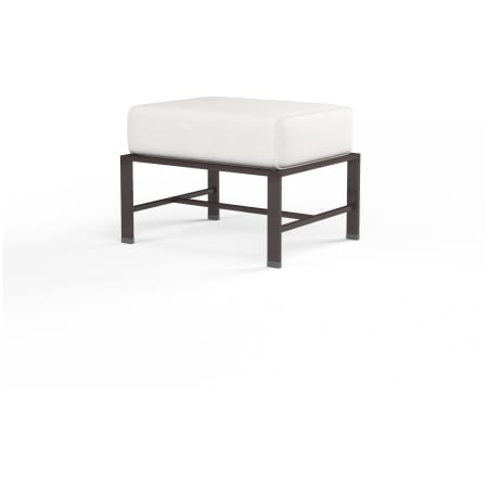 Sunset West La Jolla 18" Wide Sunbrella Outdoor Ottoman Espresso / Canvas Flax