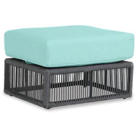 Sunset West Milano 23" Wide Sunbrella Outdoor Ottoman Slate / Dupione Celeste