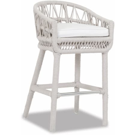 Sunset West Dana 22" Wide Aluminum, Rope Framed Sunbrella Outdoor Bar Stool Natural / Linen Canvas