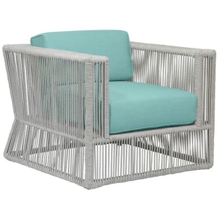 Sunset West Miami 35" Wide Aluminum, Olefin Rope Framed Sunbrella Outdoor Accent Arm Chair Frost / Dupione Celeste