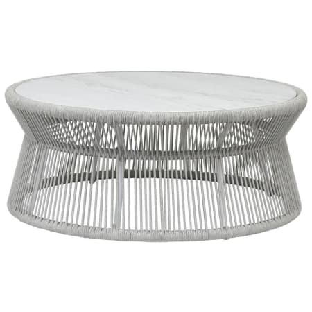 Sunset West Miami 40" Wide Marble Top Rope Outdoor Coffee Table Frost
