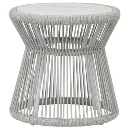 Sunset West Miami 20" Wide Marble Top Rope Outdoor End Table Frost