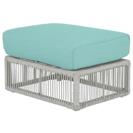 Sunset West Miami 23" Wide Sunbrella Outdoor Ottoman Frost / Dupione Celeste