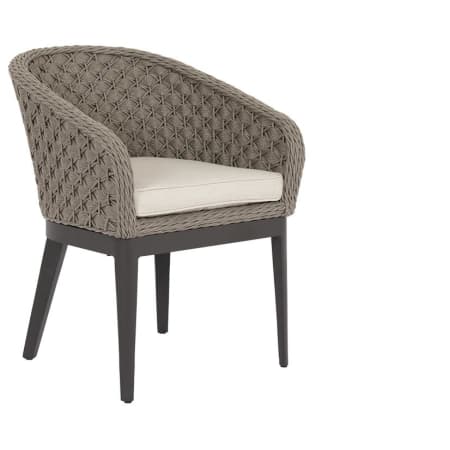 Sunset West Marbella 26" Wide Aluminum, Olefin Rope Framed Sunbrella Outdoor Dining Arm Chair Graphite /Echo Ash