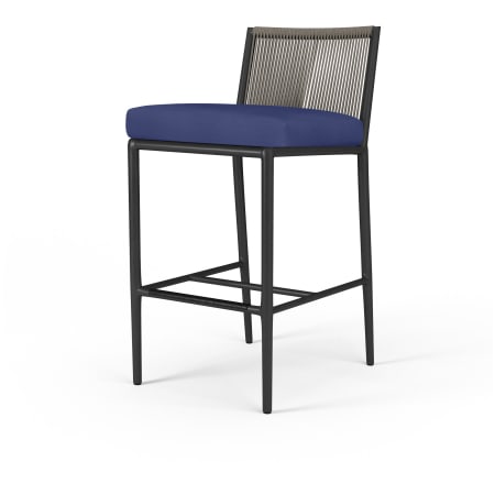Sunset West Pietra 20" Wide Aluminum Framed Sunbrella Outdoor Counter Stool Graphite / Echo Midnight