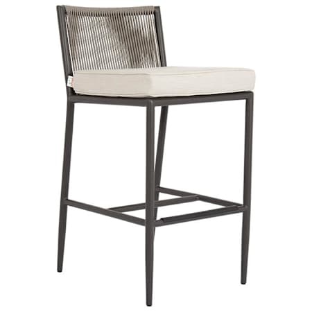 Sunset West Pietra 20" Wide Aluminum Framed Sunbrella Outdoor Counter Stool Graphite /Echo Ash