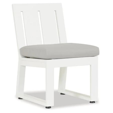 Sunset West Newport 24" Wide Aluminum Framed Sunbrella Outdoor Dining Chair Frost